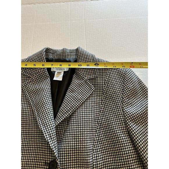Vtg Pendleton Womens Sz 6 Blazer 100% Virgin Wool Black Houndstooth Short Jacket - Picture 12 of 16